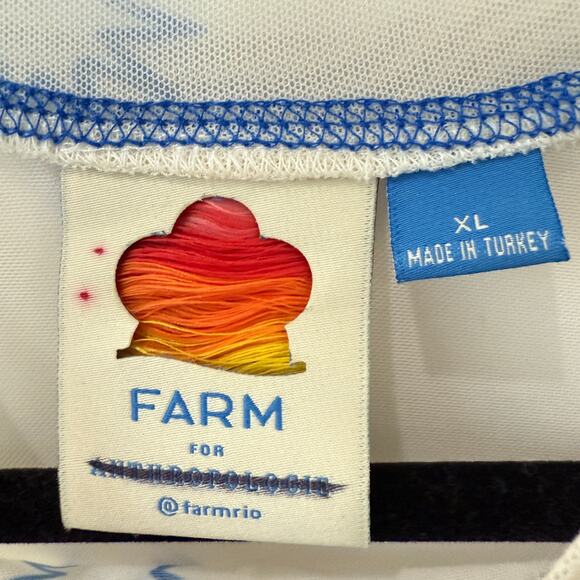 Farm Rio Womens Rio De Janeiro Graphic Mesh Midi Dress Multicolor Size XL NEW - Picture 7 of 9